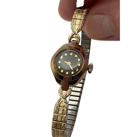VTG Waltham Mechanical 17 Jewels Working Wind-Up 18mm Watch Expandable Band - Picture 7 of 7